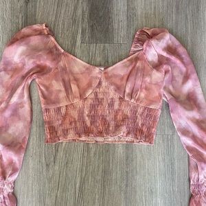 Pink blouse crop top